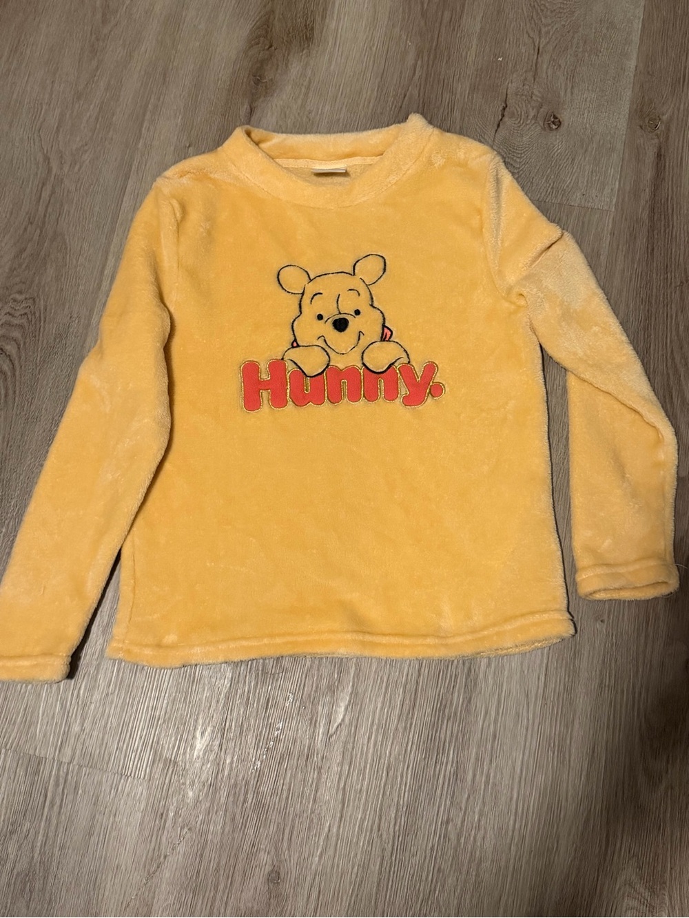 Disney Yellow Winnie the Pooh 'Hunny' Plush Crewneck Sweatshirt